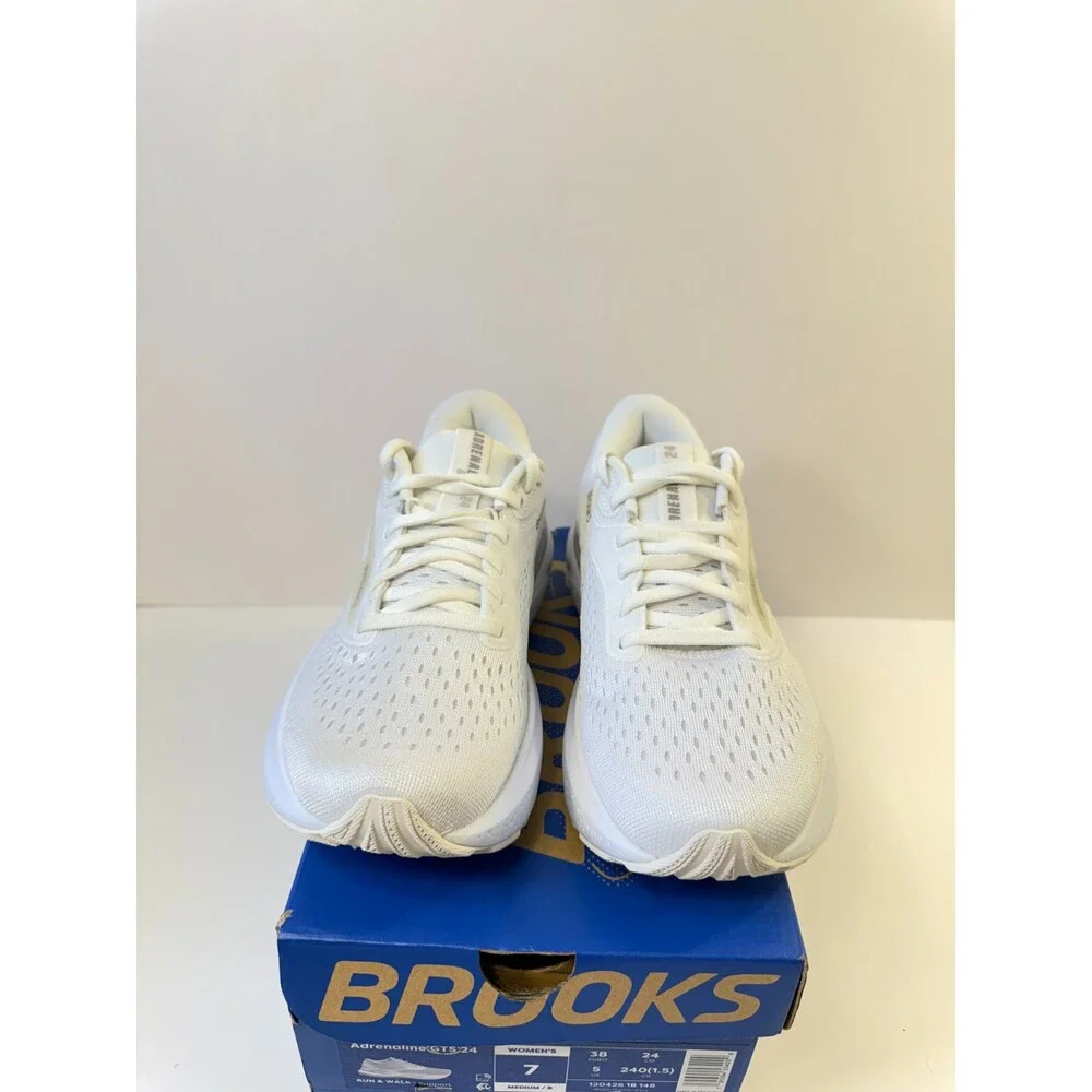 Brooks Women’s Adrenaline GTS 24 Supportive Running Shoes White US 7 Medium